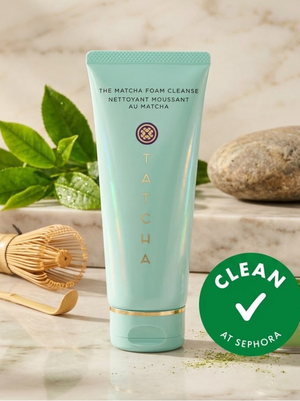 Tatcha Matcha Foam Cleanse - Mint Green Tube